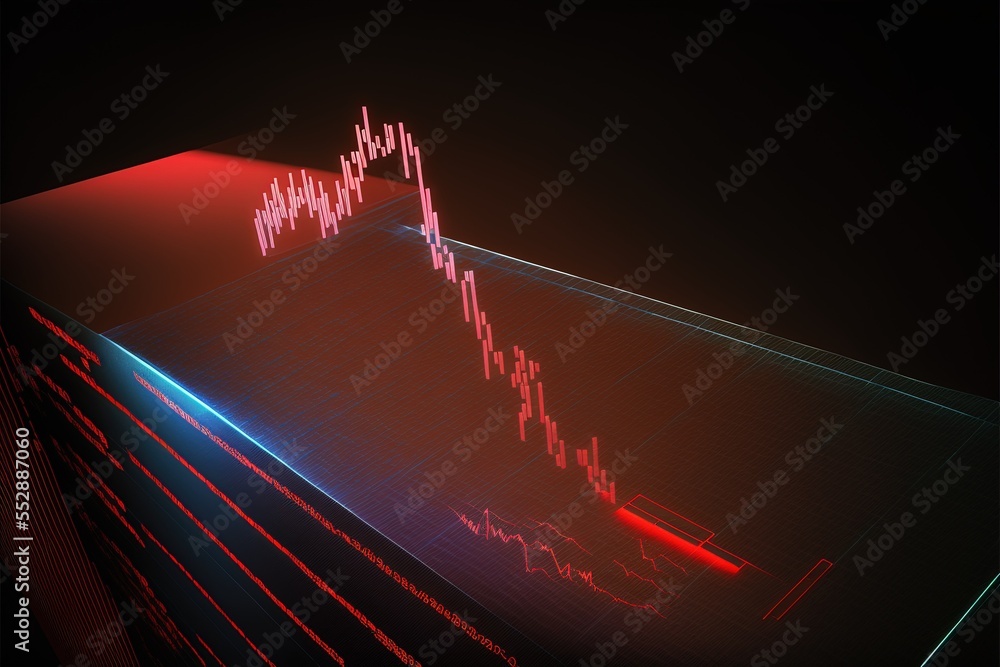Red Graph Line Going Down That Represents The Stock Market Crashing Red Graph Line Going Down That Represents The Stock Market Crashing