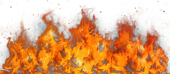 Fire flame on transparent background
