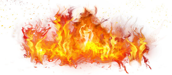 Fire flame on transparent background