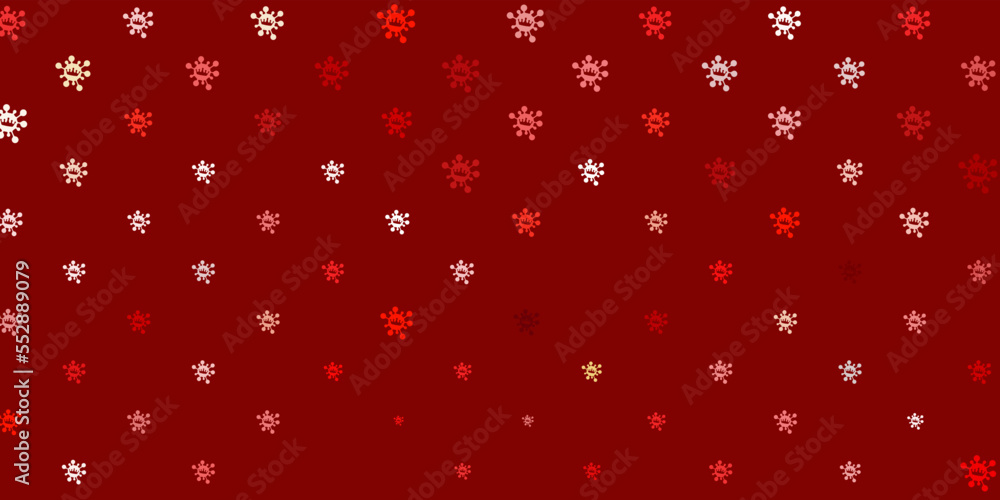 Light red, yellow vector pattern with coronavirus elements. Light red, yellow vector pattern with coronavirus elements.