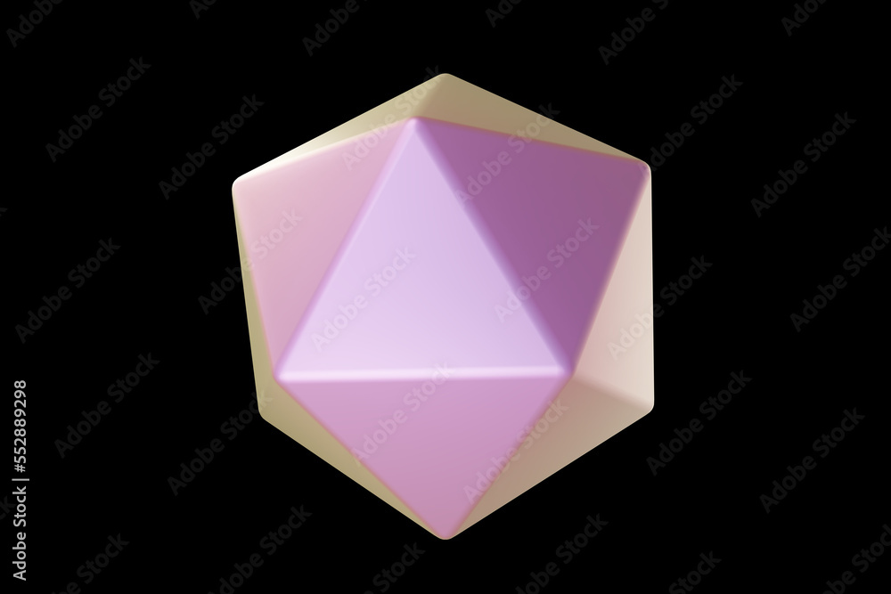 Geometric shape. Holographic 3d shape. 3d rendering. Geometric shape. Holographic 3d shape. 3d rendering.