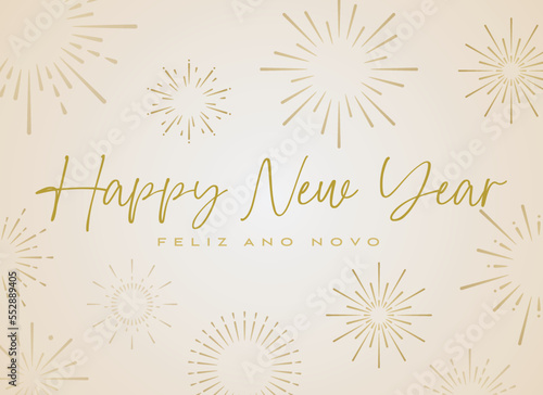 Happy New Year 2023 Merry Christmas design lettering layout celebrate poster ano novo