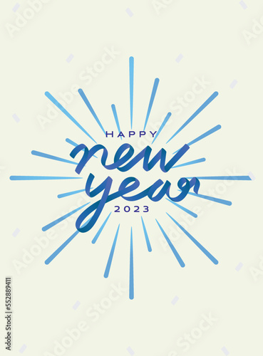 Happy New Year 2023 Merry Christmas design lettering layout celebrate poster ano novo