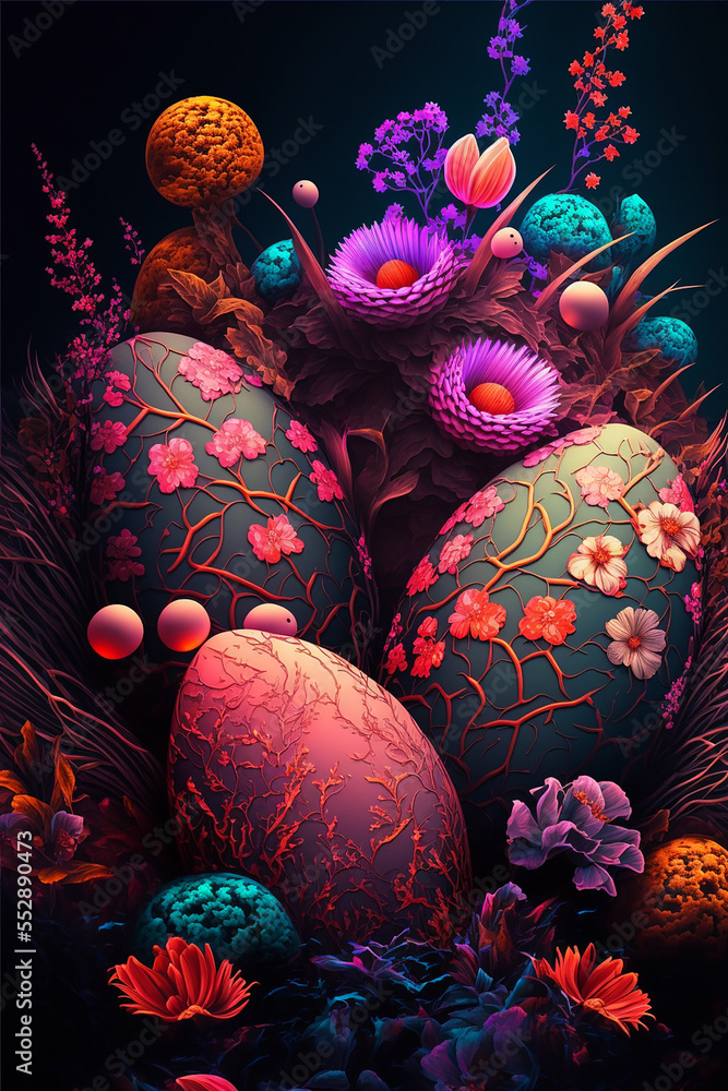 Easter Eggs decoration ideas, dark colors