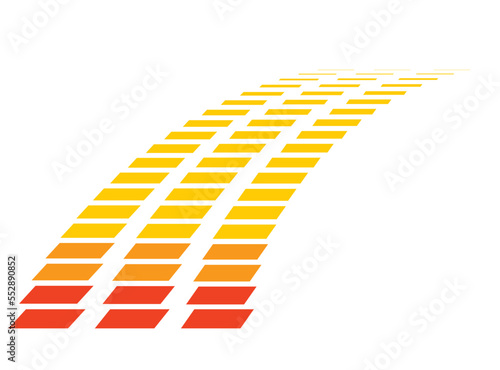 Colored vector pattern on a white background. Abstract stripes from pixels. Sticker for vehicles, trucks, bodies, cabins, toys,
clothes. Modern vector background.