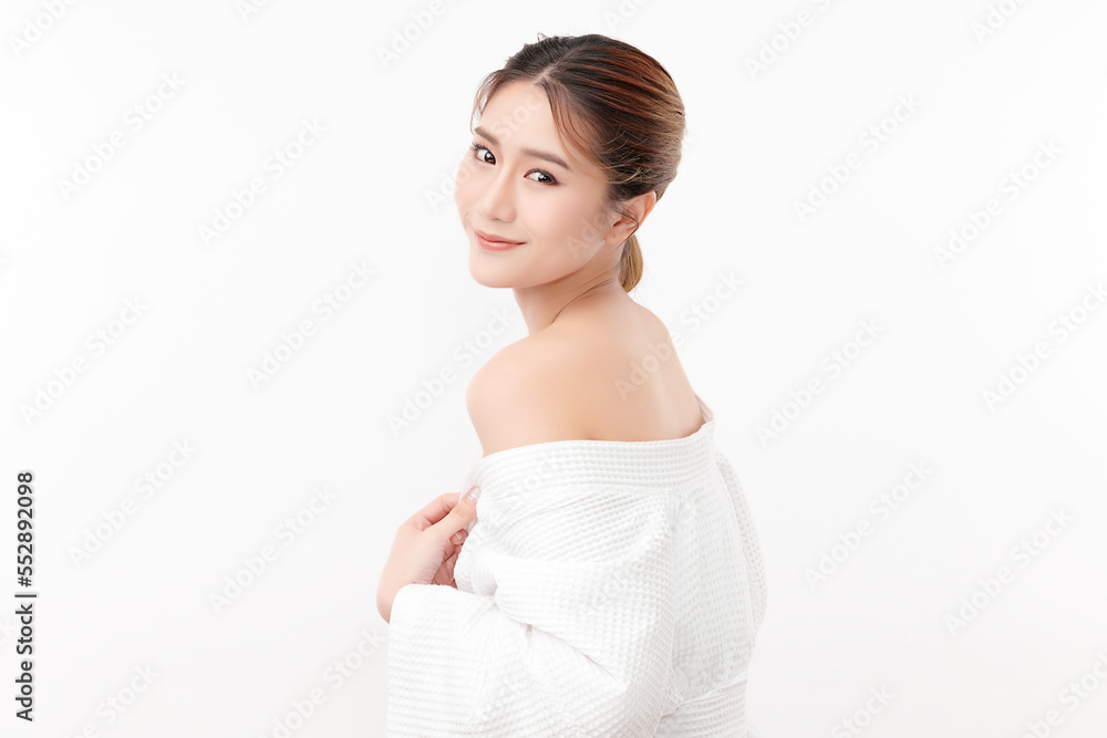 Beautiful young asian woman with clean fresh skin on white background, Face care, Facial treatment, Cosmetology, beauty and spa, Asian women portrait. Beautiful young asian woman with clean fresh skin on white background, Face care, Facial treatment, Cosmetology, beauty and spa, Asian women portrait.