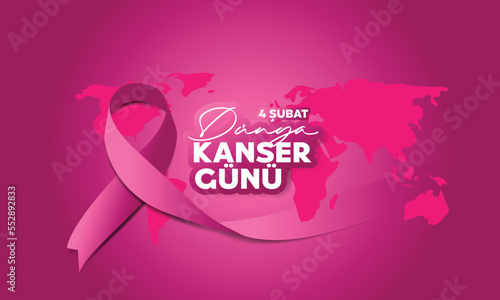 4 Şubat Dünya Kanser Günü. Mor farkındalık kurdelesi
Translate:
February 4 is World Cancer Day. Purple awareness ribbon 