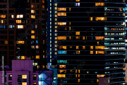 Photography Skyscrapers and highways through Minato, Tokyo, Japan