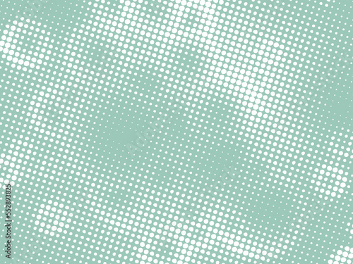 White dots on blue background. Pastel pop art backdrop. Whimsical spotted texture. Polka dots pattern with optical illusion.Vector illustration