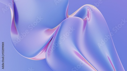 Tela Abstract fluid iridescent holographic neon curved wave in motion colorful background 3d render