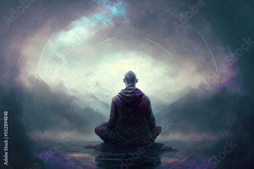 Generative AI illustration of transcendental meditation photo