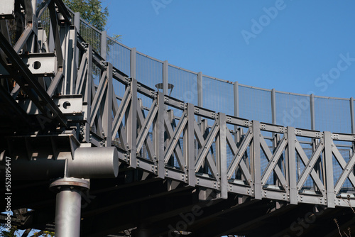 Canvas Print footbridge using a military bridge, called a jetty or bailey bridge, converting it to a civil one