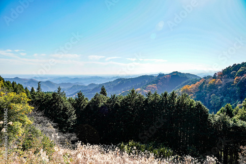 山沿いから眺める秋の山 photo