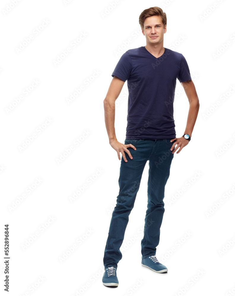Confident and casual. A full length portrait of a handsome young man isolated on white. Confident and casual. A full length portrait of a handsome young man isolated on white.