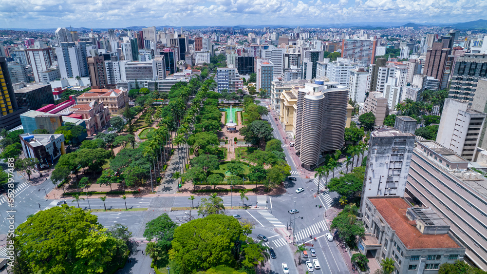 Naklejka premium Aerial view of Praça da Liberdade in Belo Horizonte, Minas Gerais, Brazil.