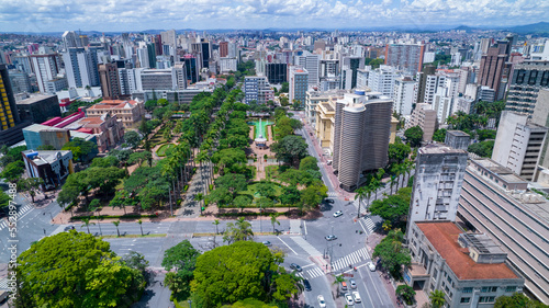 Aerial view of Praça da Liberdade in Belo Horizonte, Minas Gerais, Brazil.