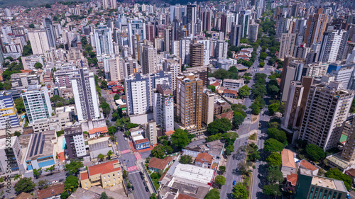 Aerial view of the central region of Belo Horizonte  Minas Gerais  Brazil. commercial buildings