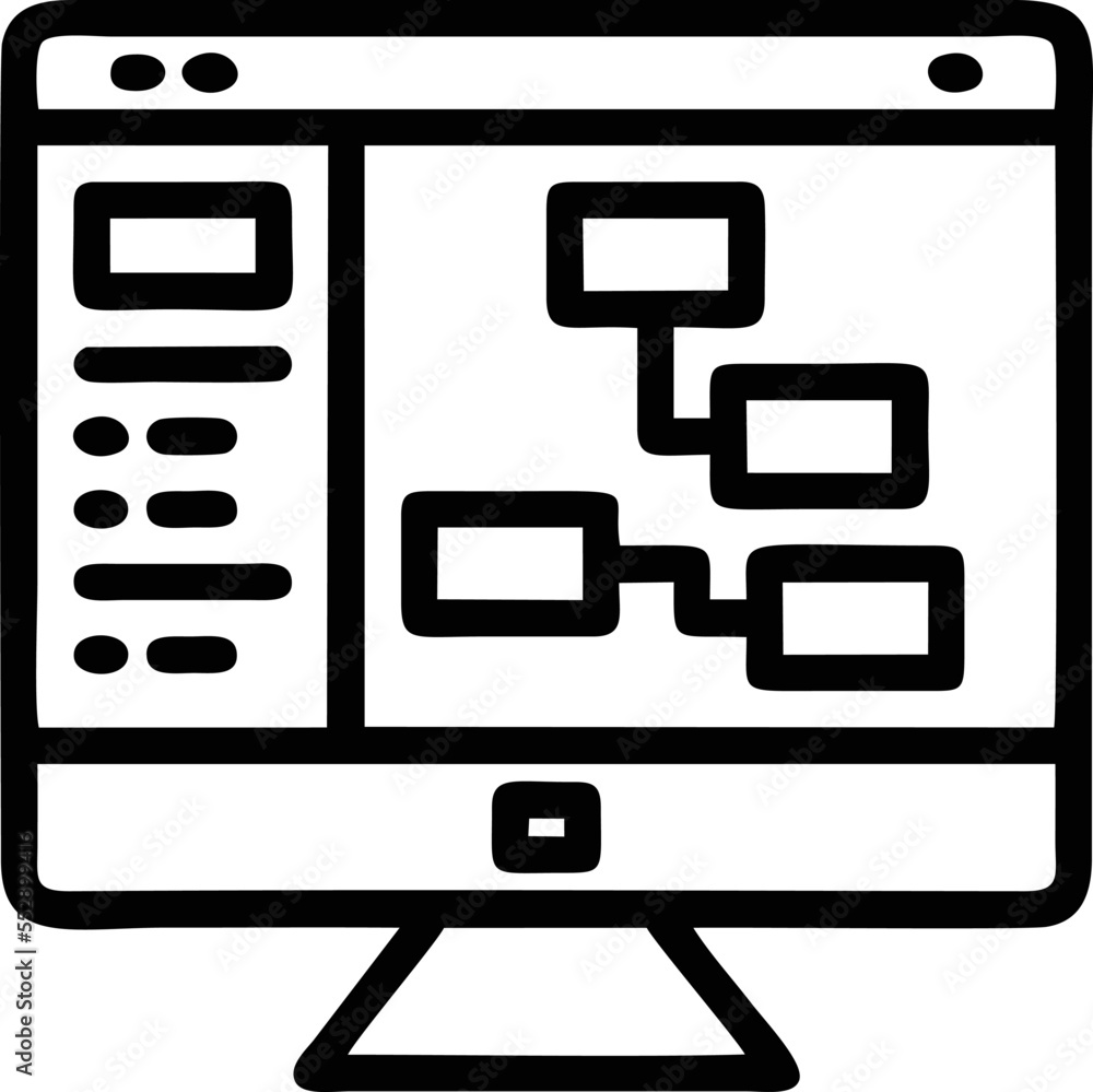 Computer icon symbol in a white background, black laptop icon symbol on the white background Computer icon symbol in a white background, black laptop icon symbol on the white background