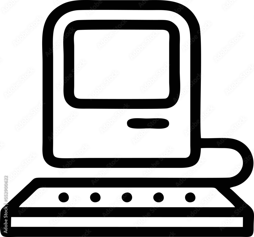 Computer icon symbol in a white background, black laptop icon symbol on the white background Computer icon symbol in a white background, black laptop icon symbol on the white background
