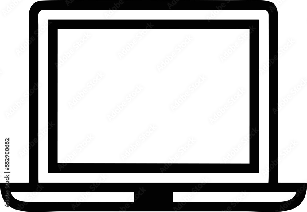 Computer icon symbol in a white background, black laptop icon symbol on the white background Computer icon symbol in a white background, black laptop icon symbol on the white background
