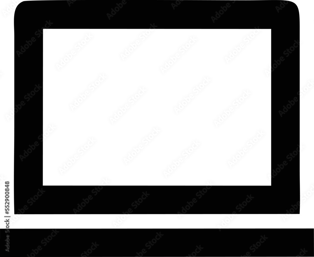 Computer icon symbol in a white background, black laptop icon symbol on the white background Computer icon symbol in a white background, black laptop icon symbol on the white background