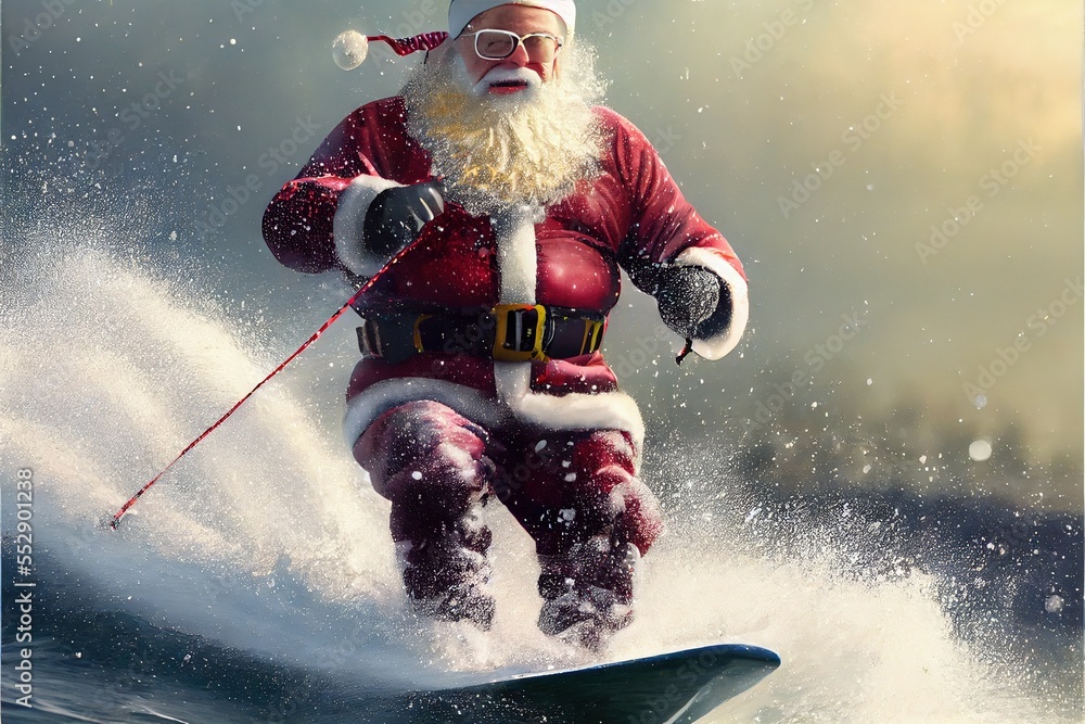 Naklejka premium Sporty Santa