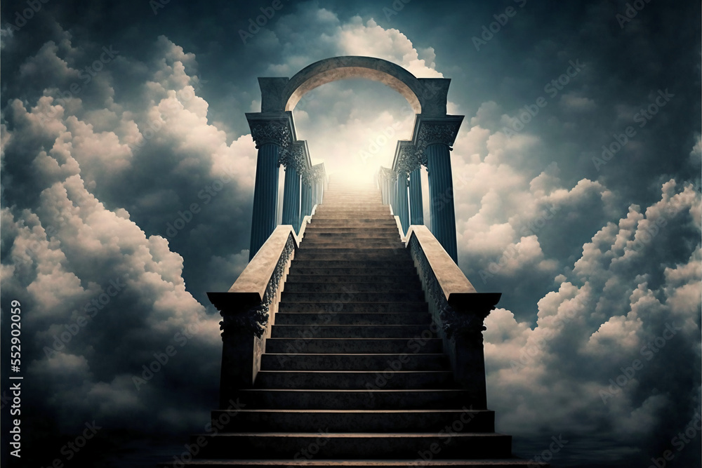 The gates of heaven that wait after death. Generative AI Stock ...