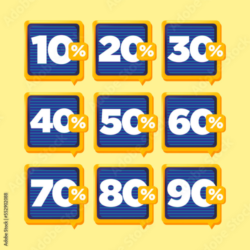 Super yellow square offers and discounts balloons for shop and social media advertisement