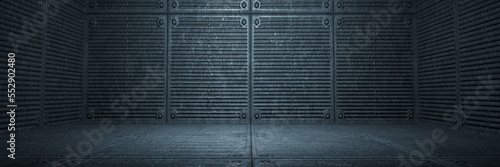 Grunge abstract room with urban metallic background. 3d rendering