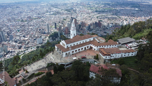 Bogota city view of the center with its buildings monserrate photo