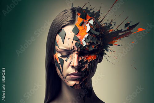 Creative headache concept. Generative AI