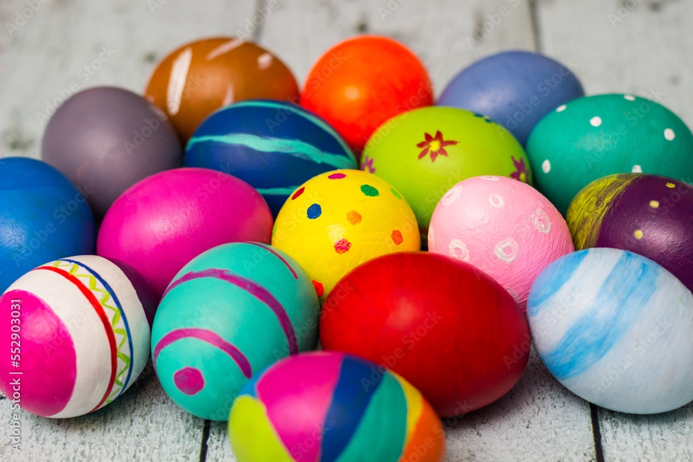 Colorful collection of patterned easter eggs Colorful collection of patterned easter eggs