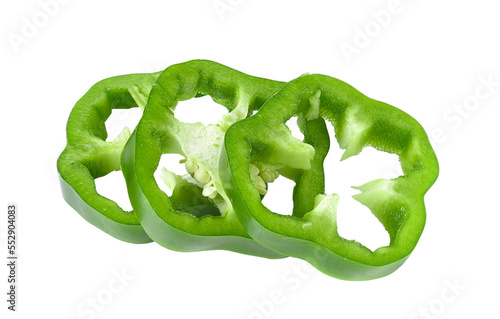 green pepper slice on transparent png photo