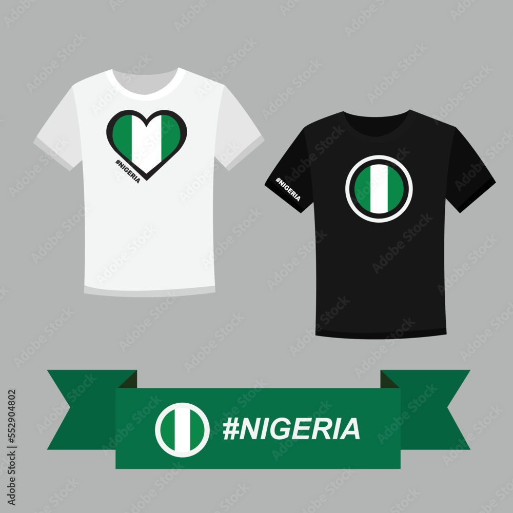 Couple t-shirt with Nigeria flag symbol
Couple t-shirt with Nigeria flag symbol