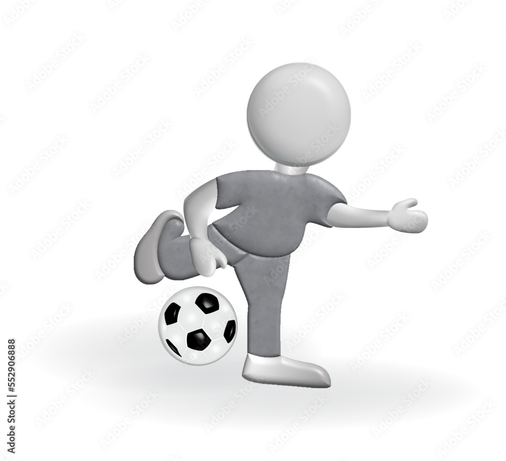 Soccer player cup of world 3D vector image illustration Soccer player cup of world 3D vector image illustration