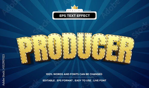 Producer cinematic and movie text effect editable