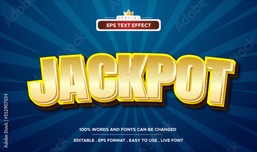 jackpot winner, gambling text effect editable