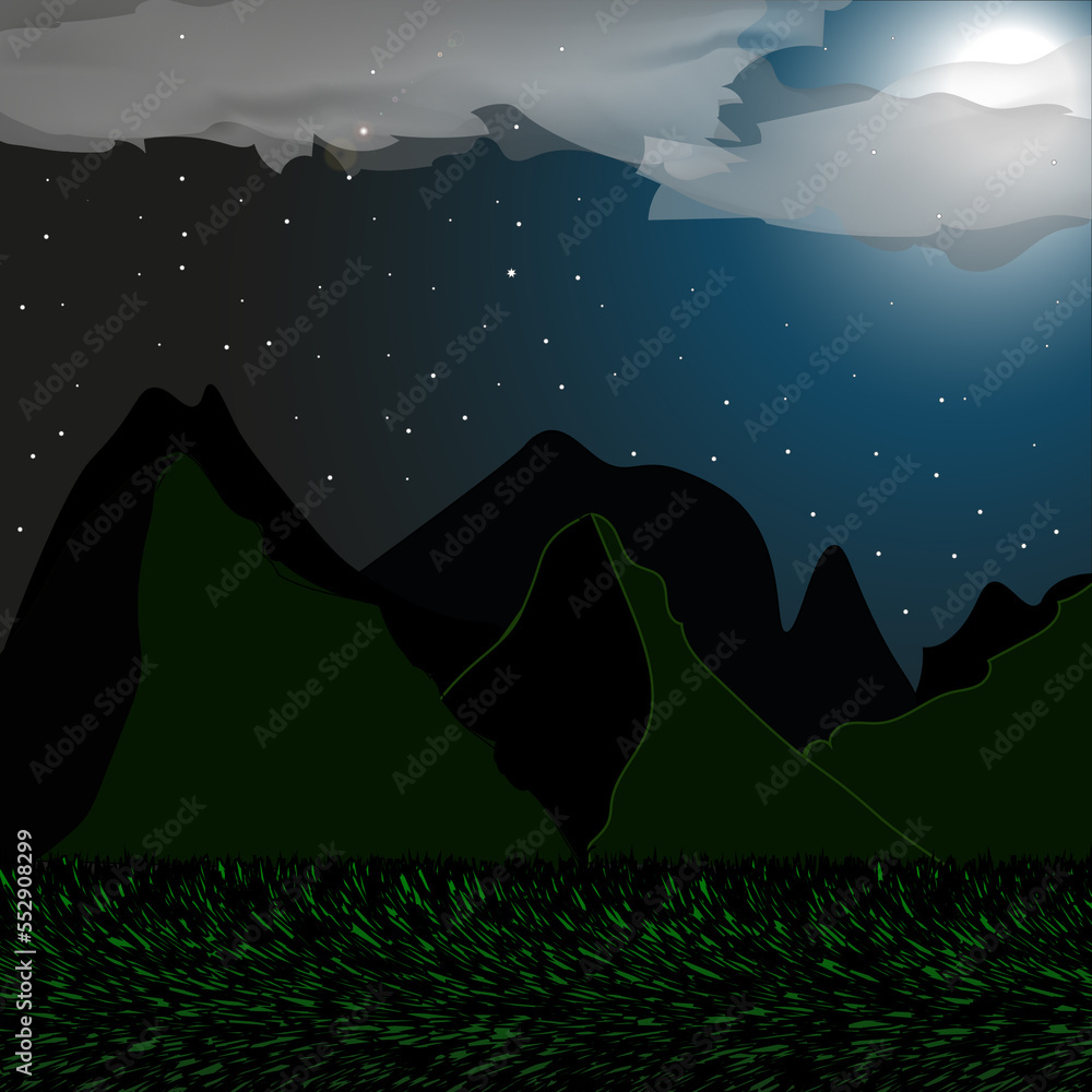 Obraz premium landscape with mountains and clouds