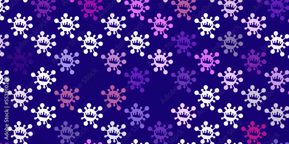 Light purple vector texture with disease symbols.