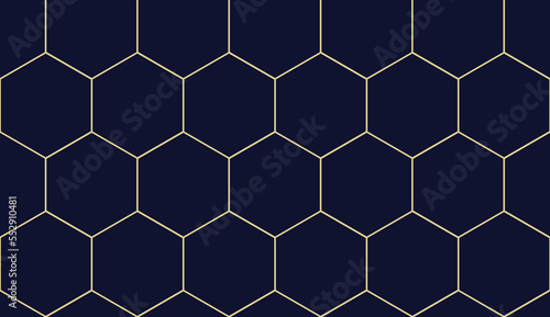 Gold line geometric pattern. Abstract modern rhombuses seamless, repeat hexagon texture design. Suitable for gift wrapping, banner, paper, fabric, decoration, prints. Vector illustration EPS 10.