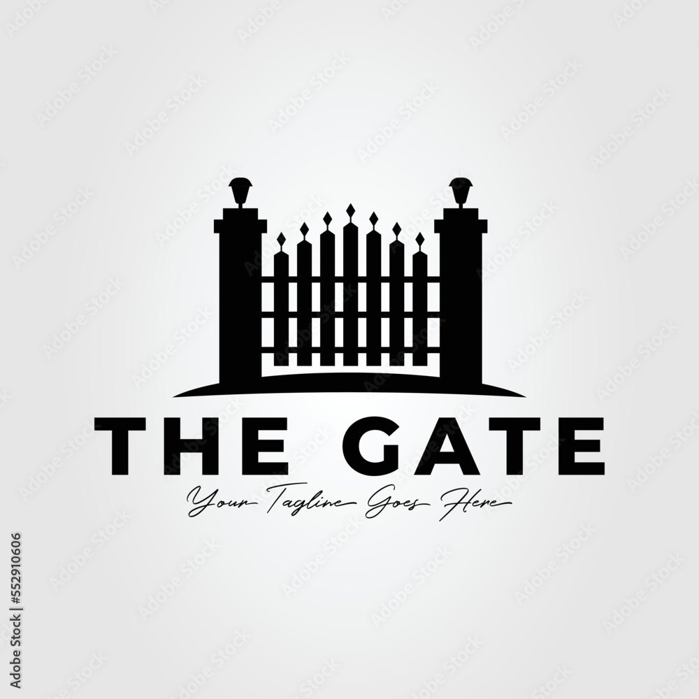 house gate or castle gateway logo vector illustration design house gate or castle gateway logo vector illustration design