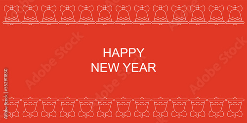 HAPPY NEW YEAR WITH TREE BELL DESIGN