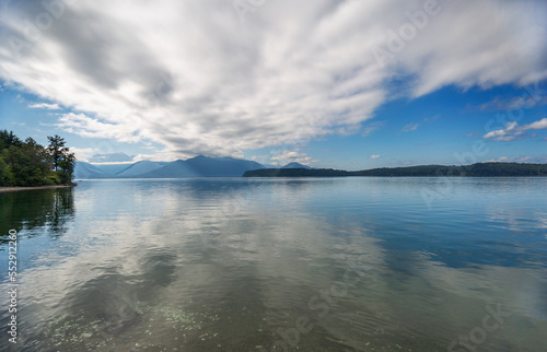 beautiful landscape with a mountain near the bay