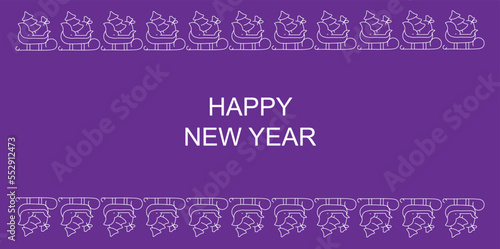 HAPPY NEW YEAR WITH SANTA CLAUS DESIGN