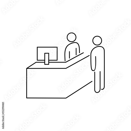 reception desk icon design. customer service sign and symbol.