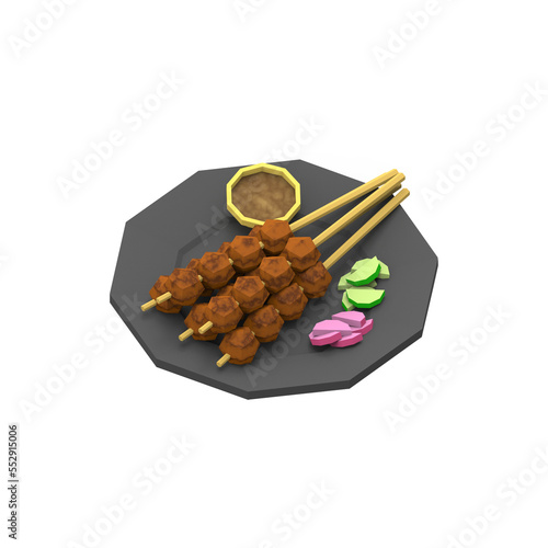 LOW POLY SATAY 3D RENDER