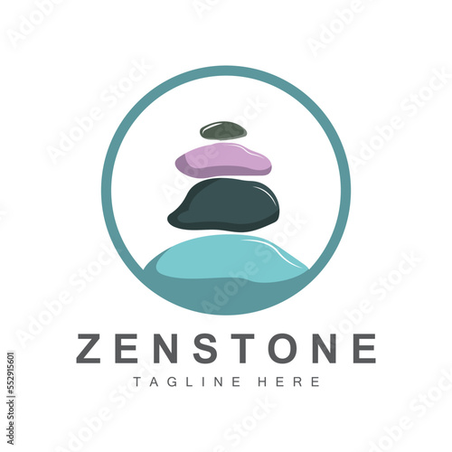 Balance Stone Logo Design, Vector Therapy Stone, Massage Stone, Hot Stone And Zenstone, Product Brand Illustration