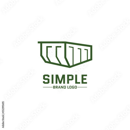 Modern Simple Dumpster Truck Logo