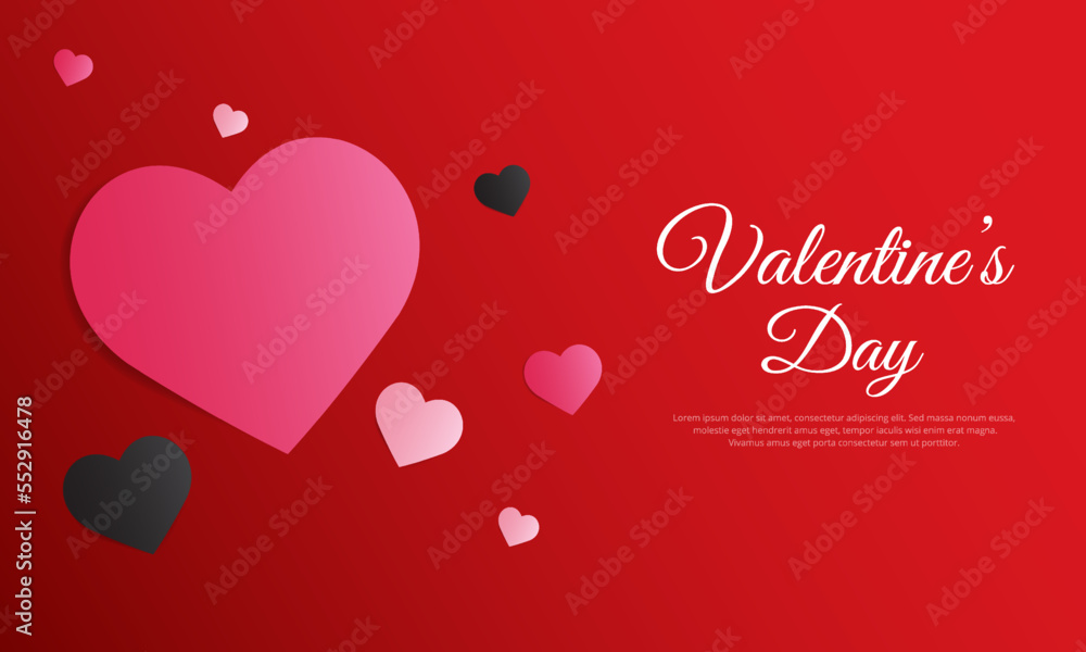 Elegant happy valentine's day design banner template vector