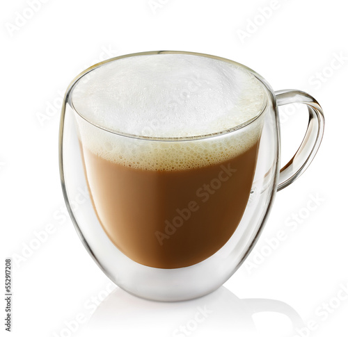 cappuccino in cup isolated on white background
